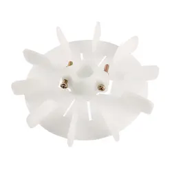 1Pcs 158*19mm Motor Fan Blade Round Shaft Replacement White Plastic 10 Impeller Motor Fan Vane for Heat Dissipation Water Pump