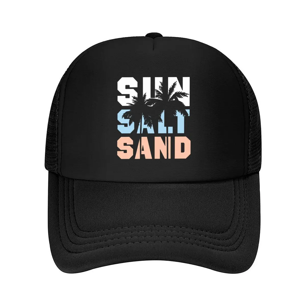 SALT SAND Palm Trees Tropical Beach Design Mesh Baseball Cap Hip Hop