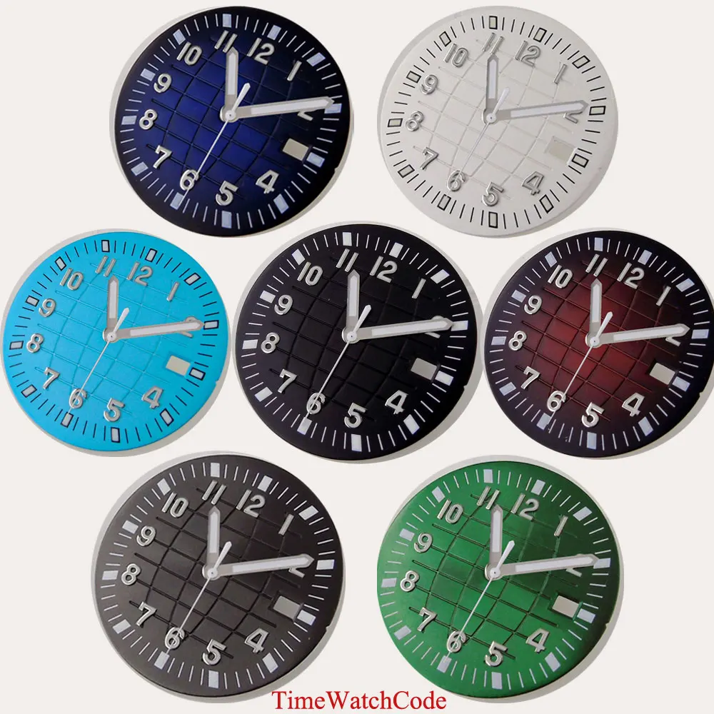 33mm Watch Dial Striped Watch Face Fit NH35/NH36 Automatic Movement Date Luminous Dial Hands Accessories