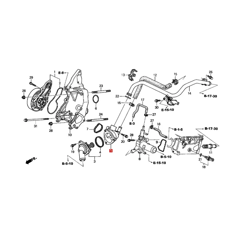 19320-PNA-003 Suitable for Ho nd a CR V Sy lp hy Engine coolant thermostat housing thermostat base