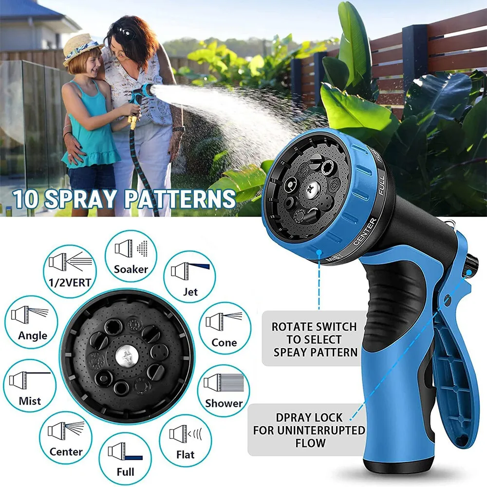 50ft 100ft Expandable Water Hose Spray Nozzle Lightweight Flexible Garden Hose
