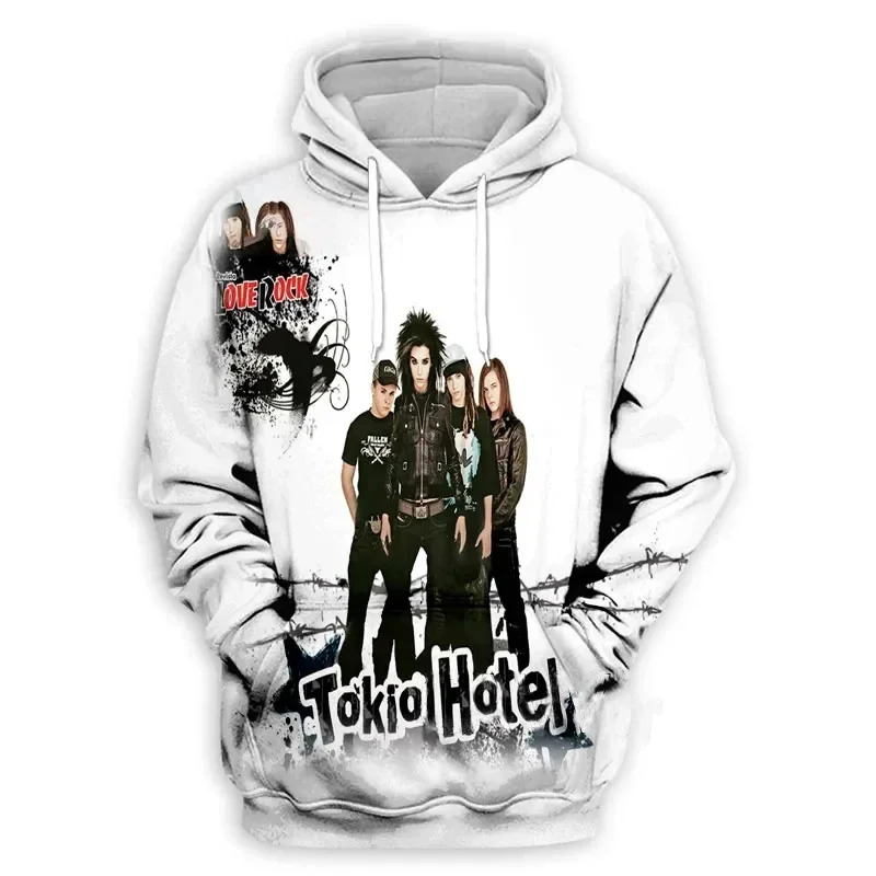 

2024 New Fashion Women/Men's 3D Print Tokio Hotel Rock Hooded Sweatshirts + Pants Trouser Suit Clothes Two-Pieces Sets