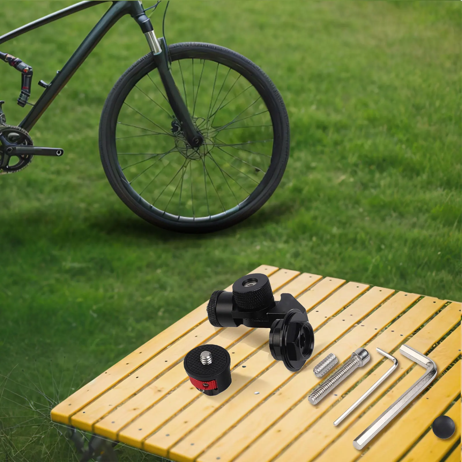 

Black Bike Action Camera Holder Stable Bike Camera Mount Camera Mount Bike Stem Top Cap Shock-Absorbing Gasket