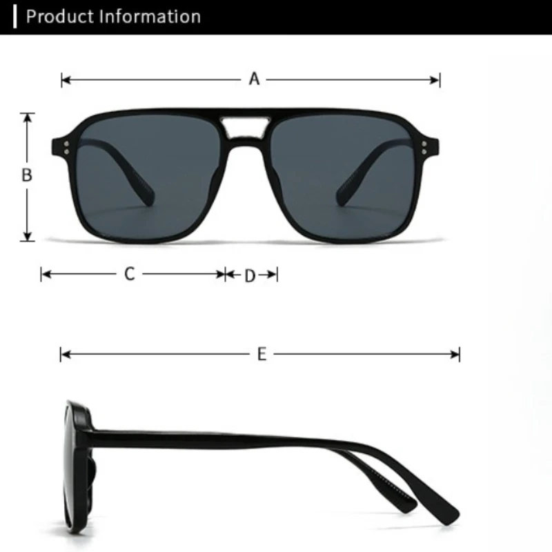 Vintage INS Fashion Double Bridges Oversized Square Rivets Women Sunglasses Retro Men Gradient Shades UV400 Travel Sun Glasses image 6