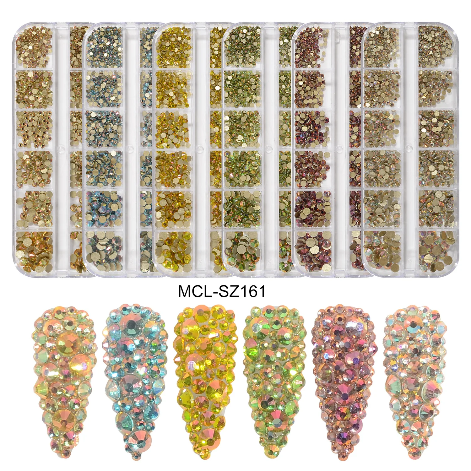 Colorful Rhinestone Gems for Nail Art - Dazzling Flatback Gems Perfect for DIY Nail Art Design