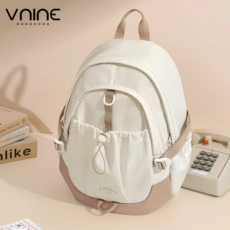 VNINE backpack for women 2024 new cute girl junior high school girl backpack lightweight high school college student backpack