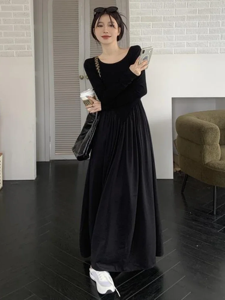 Dresses Women Slim Sexy Design Pure Empire Simple Korean Style Folds Basic Creativity Midi Vestidos Spring Temperament Hot Girls