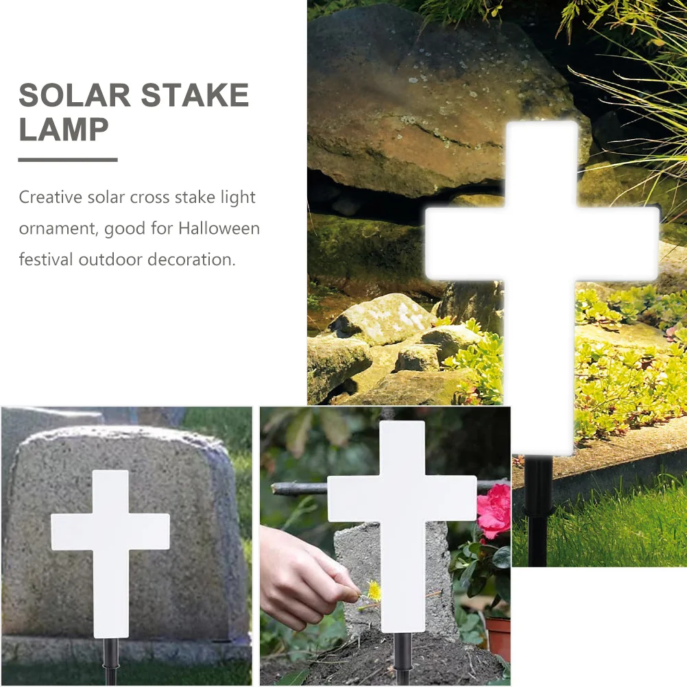 

Solar Lawn Light Halloween Plastic Garden Lights Cross Stake Lamp Outdoor Festival Graveyard Decoration Yard nament