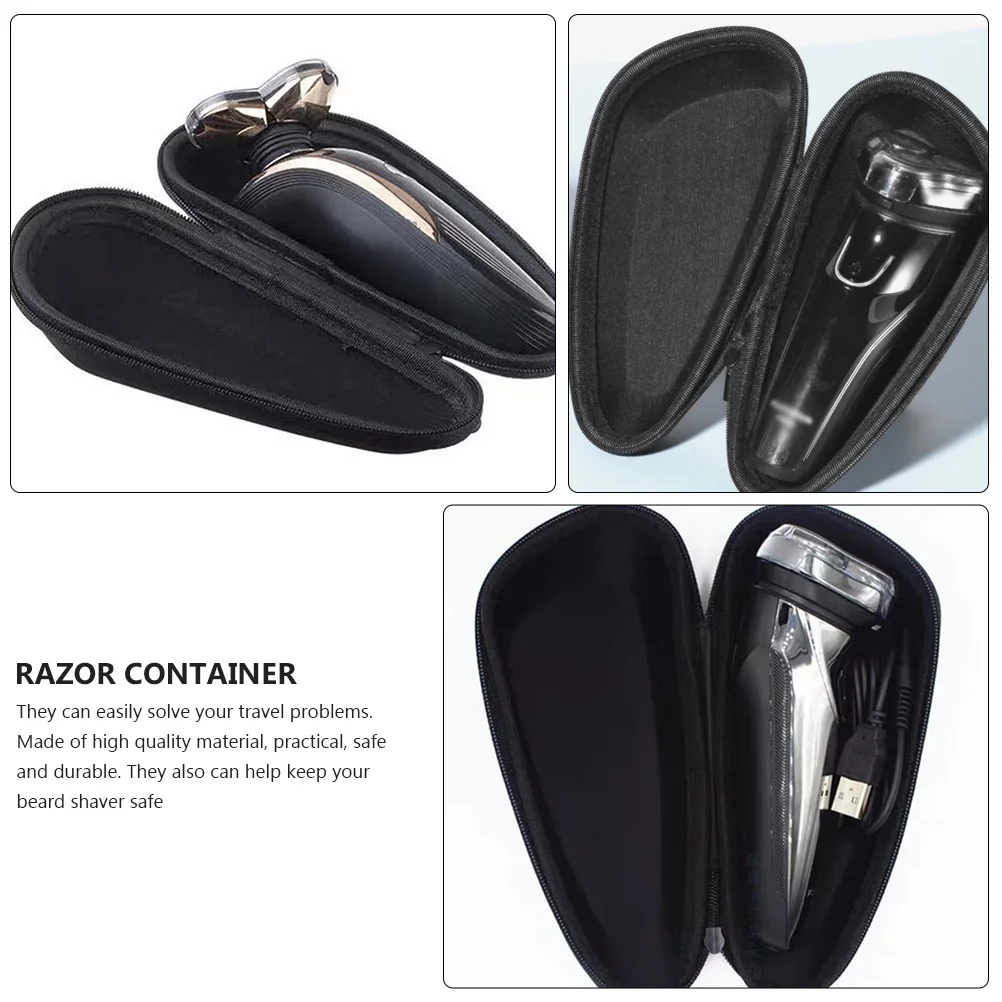2 قطعة صندوق تخزين ماكينة الحلاقة اللحية Pu Eva حافظة سفر مقاومة للصدمات ماكينة حلاقة محمولة منظم حاوية الحلاقة للرجال التهيأ #1