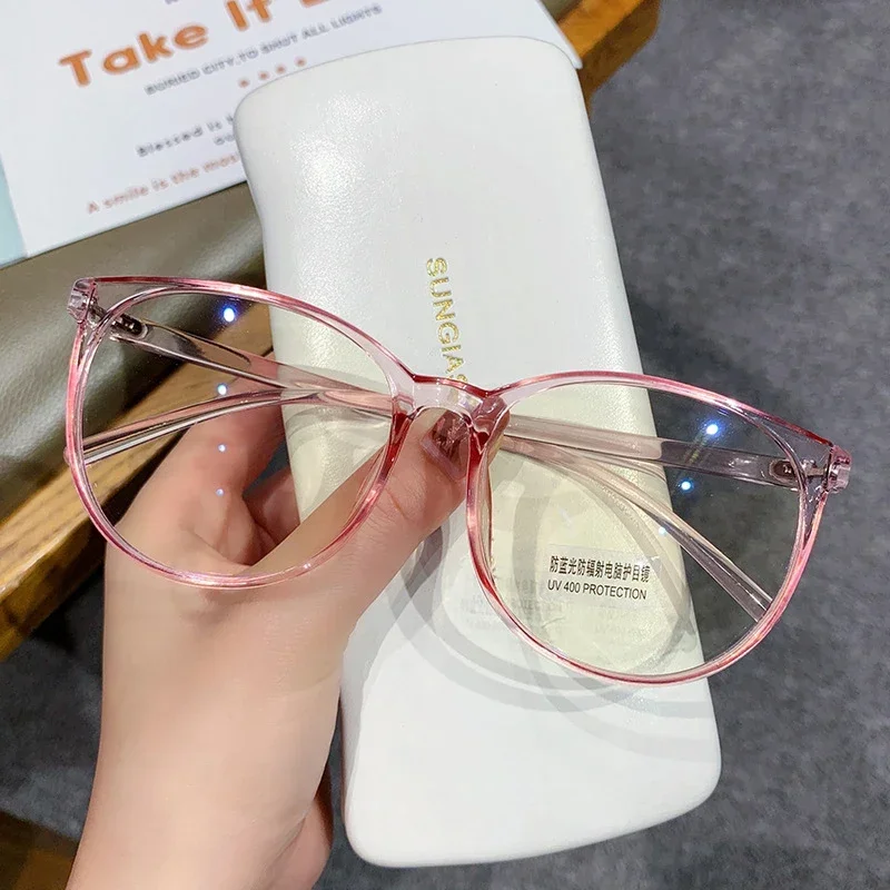 Ultraleichte Anti-Blaulicht-Nachsichtbrille Neue trendige Myopiebrille mit großem Rahmen Klare Linse Übergroße Kurzsichtbrille – Detail 3