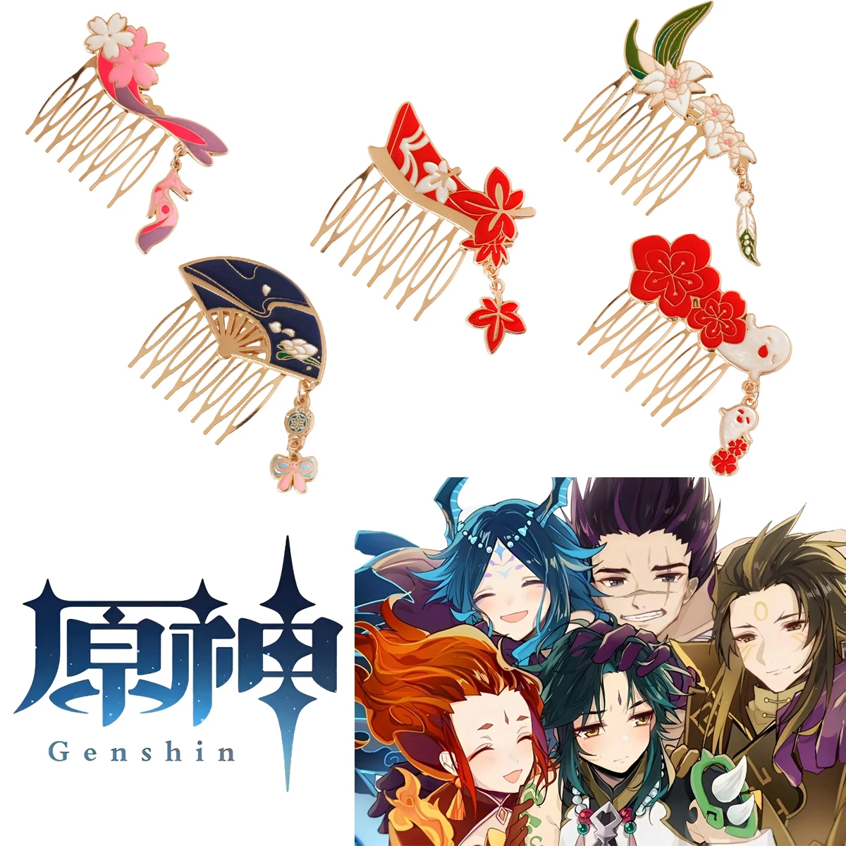 Spiel Genshin Impact Charakter Haarspange Niedlich Lustig Männer Frauen Dekorative Dekoration Cosplay Requisiten Zubehör Schmuck Geschenk