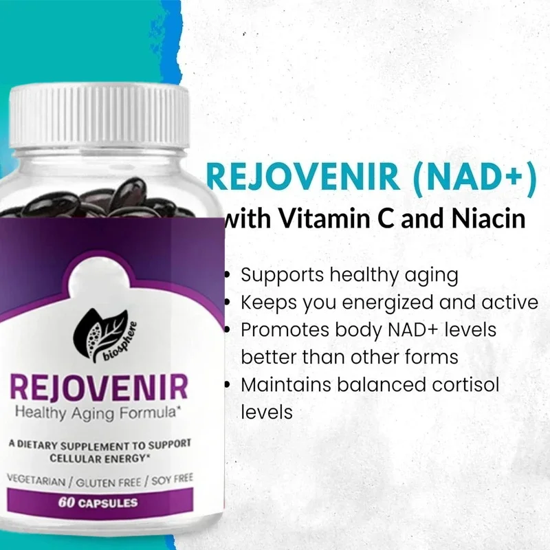 

Чистый NAD+750 мг никотинамид, нуклеосид витамина С и ниацина поддерживает здоровое старение, энергию и сотовое здоровье | 60 капсул