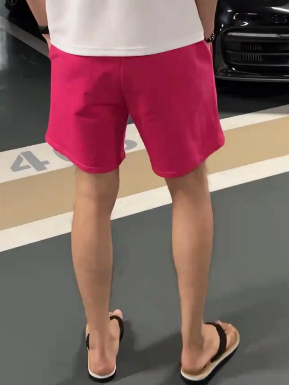 Summer Men's Candy Color Cotton Feel Skin-friendly Elastic Shorts Outdoor Casual Loose Breathable Beach Pants for Couples