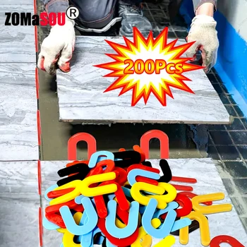 100/200 Stück wiederverwendbare Kunststoff-Unterlegscheiben, Hufeisen, U-förmige Fliesenabstandshalter, Keramik-Nivelliersystem, Nivellierung, Boden, Wand, Fliesen, Lückenwerkzeuge