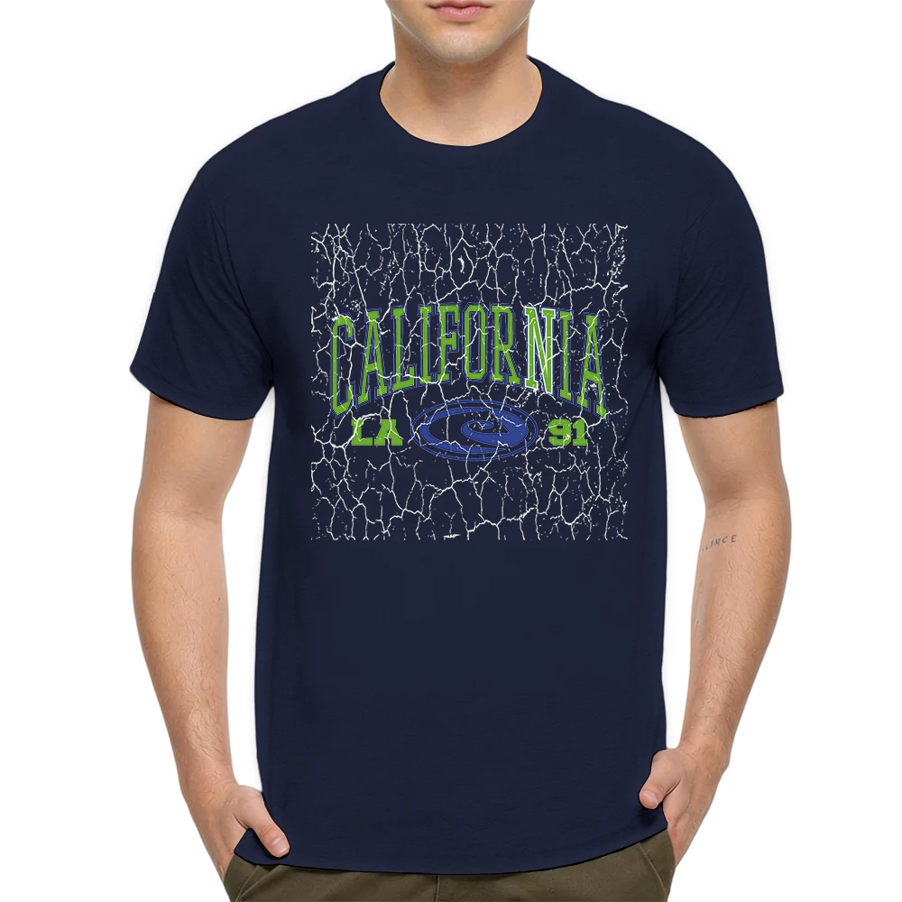 Mens 100% Cotton T Shirt Vintage Cracked Distressed Varsity Letter Print Breathable Short Sleeve Casual Daily Tee