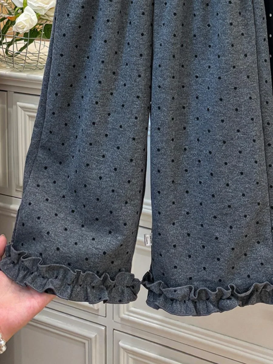 กางเกงลำลองทรงหลวมใส่สบายสำหรับเด็กผู้หญิง ทรงขาตรง แฟชั่น กางเกงขายาว ทันสมัย รุ่นใหม่ล่าสุดสำหรับฤดูใบไม้ร่วง