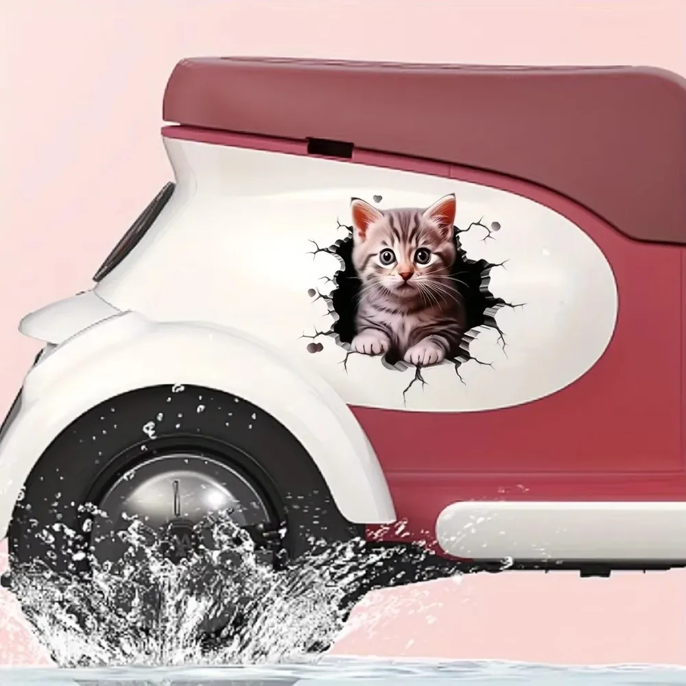 Creative 3D Cat Pattern Auto Sticker Cute Car Body Styling for Motorcycles Cars Laptops Window Sticker Scratch Resistant Decor
