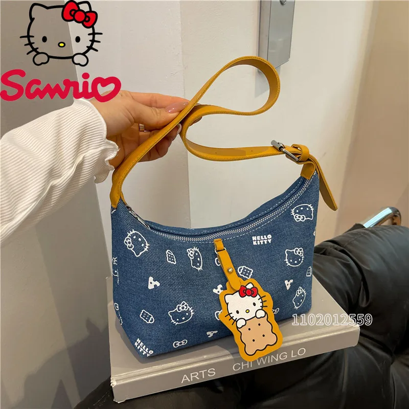 

Hello Kitty New Women's Shoulder Bag Fashion Trendy Women's Handbag High Quality Cartoon Print Casual Women's Bag Large Capacity