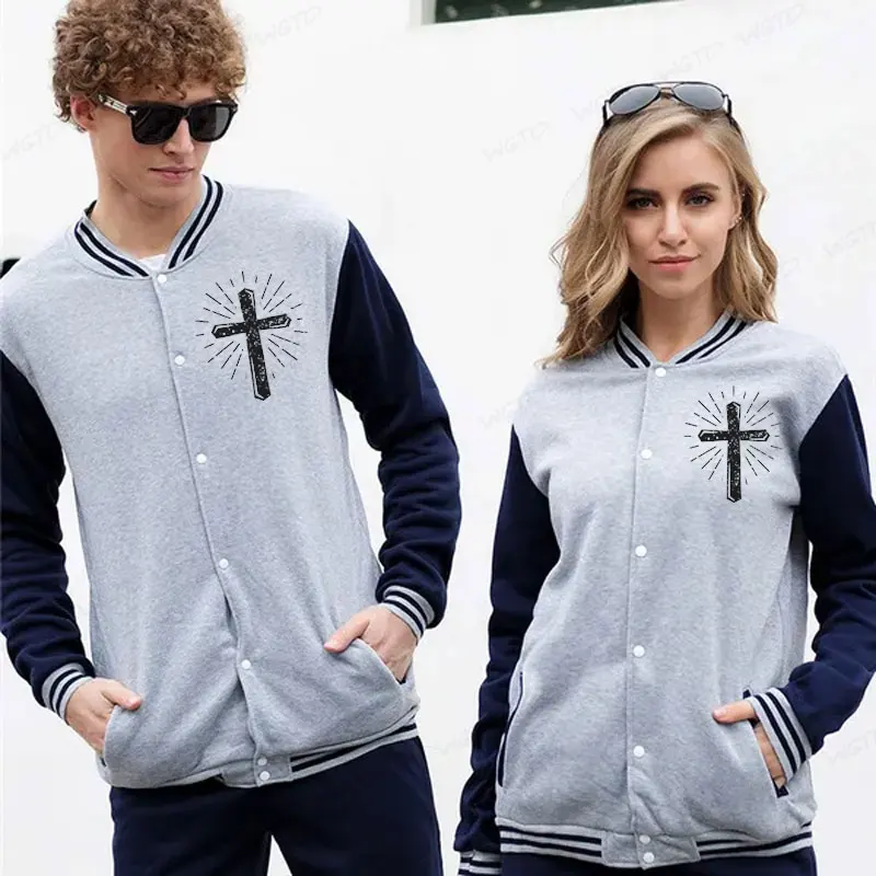 Men Women Jacket Coat Sweatshirts Trend Hoodie Baseball Uniform Basketball Promises From God Faith Print Cardigan Clothes Tops