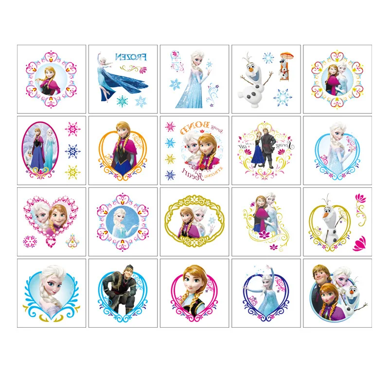 20 Stuks Cartoon Frozen Elsa Tattoo Sticker Kinderen Beloning Sticker Pikachu Laptop Skin Stickers