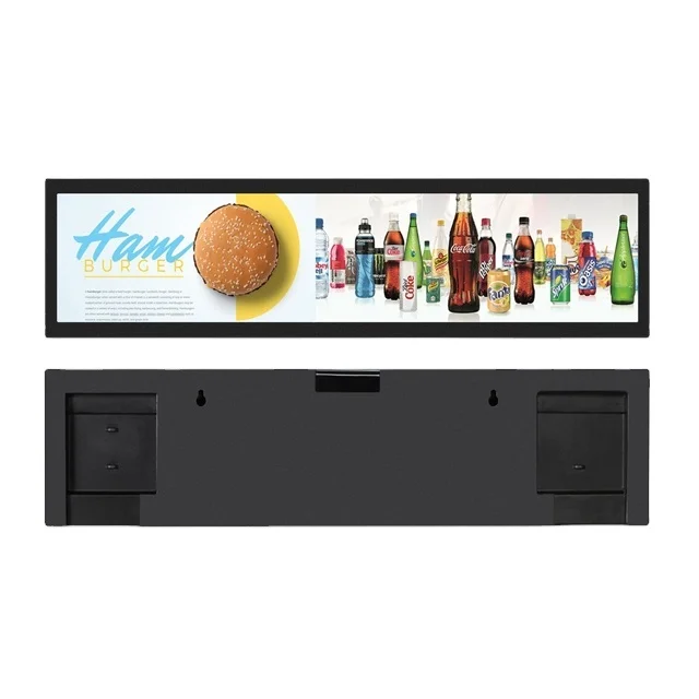 

37 inch shelf monitor ultra wide slim advertising player stretched publish system LCD advertisor