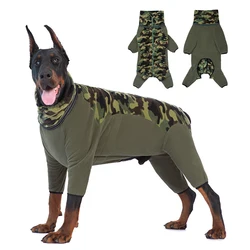 Overalls for Dogs Winter Soft Warm Fleece Jumpsuit for Small Medium Large Dogs Thicken Pet Coat with 4 Legs Reflective Collar