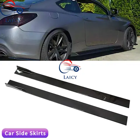 LAICY For Hyundai Genesis Coupe 86.6 ''사이드 스커트 스플리터 스포일러 립 로커 패널 확장 바디 키트 자동차 범퍼 블랙