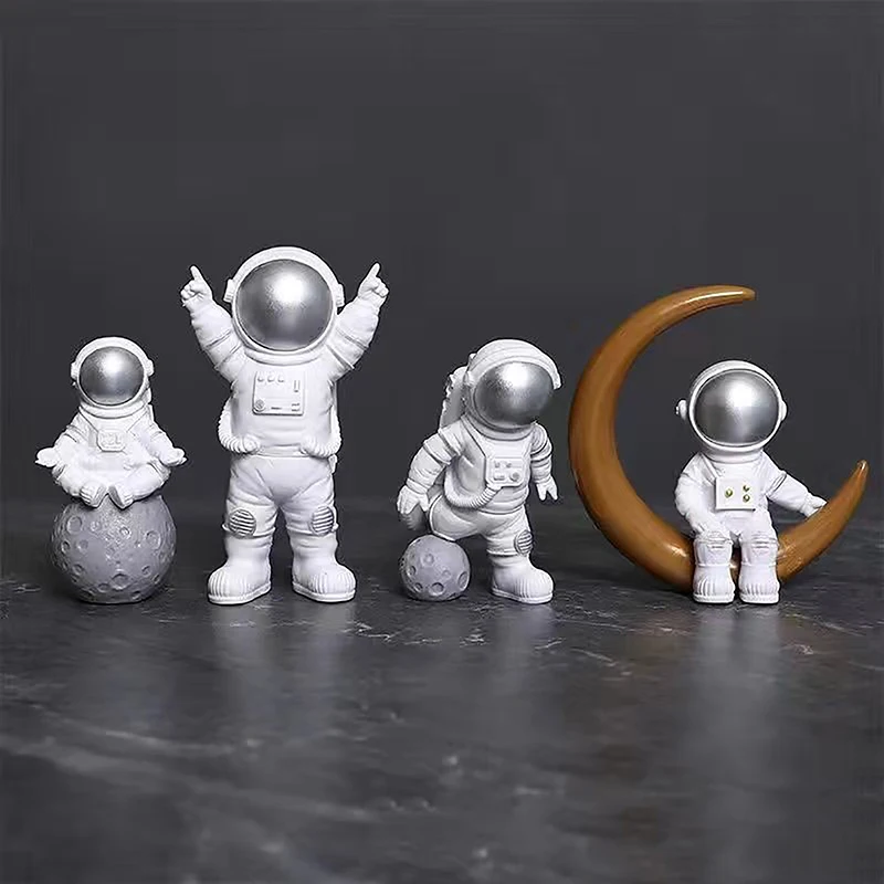 3/4Pcs astronauta figura statua figurina astronauta scultura giocattolo educativo Desktop Home Decor modello astronauta per regalo per bambini