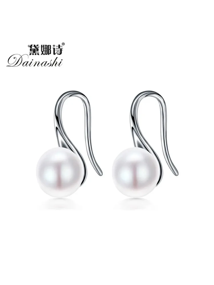 Dainashi 925 srebro naturalne kolczyki proste okrągłe klasyczne kolczyki moda fine Jewelry prezenty kolczyki dla kobiet — zdjęcie 2