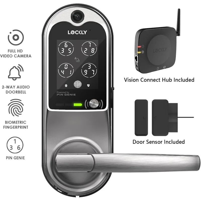 Smart Lock Vision Latch Full HD Video Camera Doorbell Fingerprint Keyless Entry Door Lock Keypad Secure Scan APP Control RFID