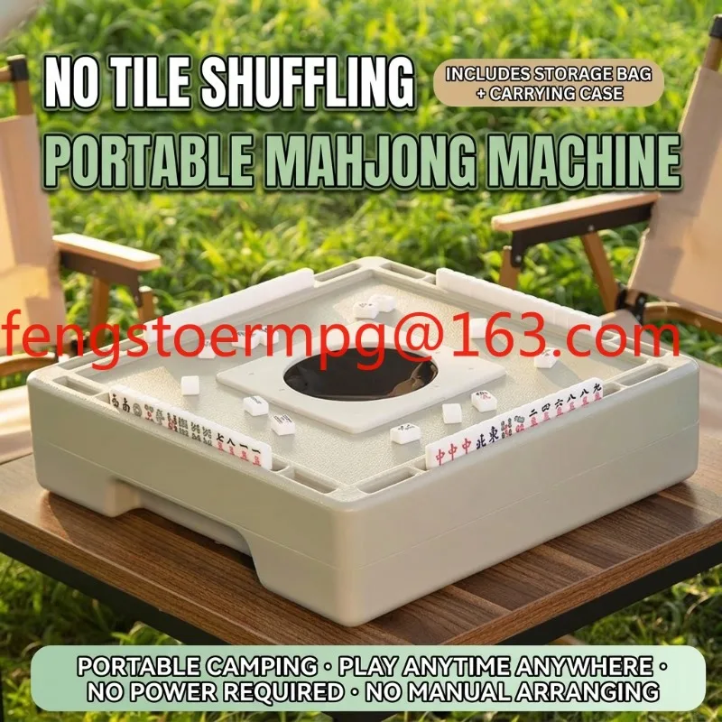 Outdoor Camping Travel Portable Mini Mahjong Table with 144 Mahjong Cards