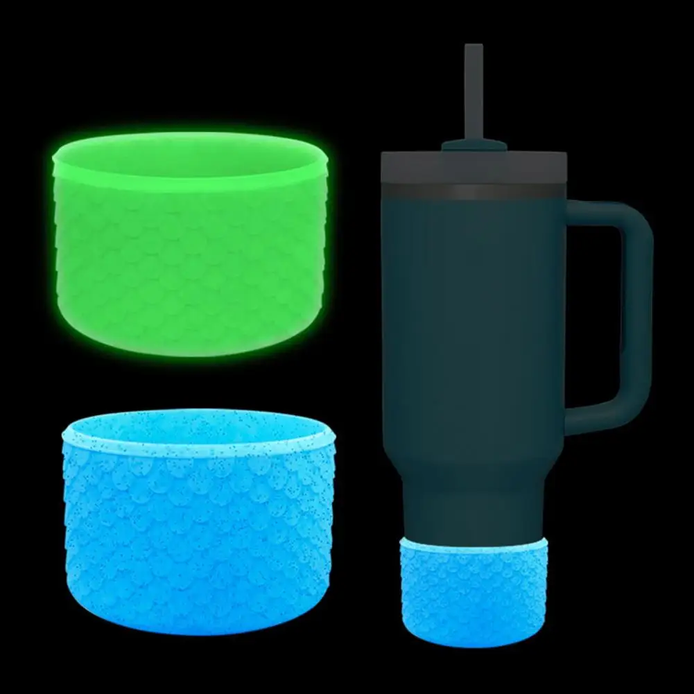 Silicone Cup Sleeve Glow Dark Silicone Tumbler Protector Sleeve For 12-40oz Water Cup Anti-slip Bottom Bpa-free For 20-40oz