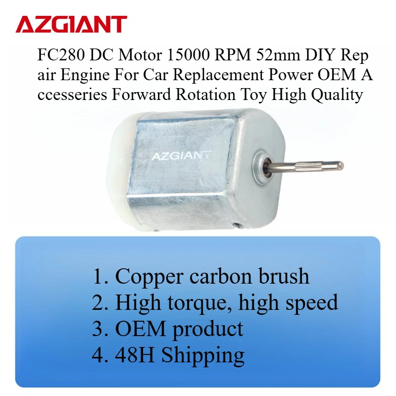 

FC280 DC Motor 15000 RPM 52mm DIY Repair Engine For Car Replacement Power OEM Accesseries Forward Rotation Toy High Quality