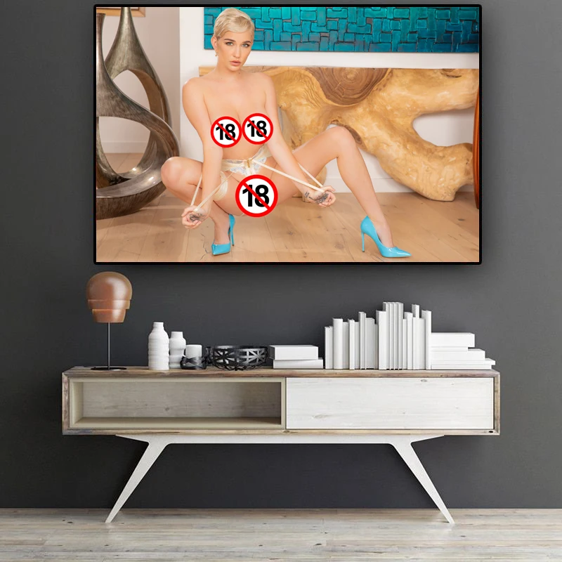 Sexy Blonde Model Pussy Naked Girl Uncensored Posters Canvas Prints Modern Art Decorative Painting For Home Bedroom Wall Decor