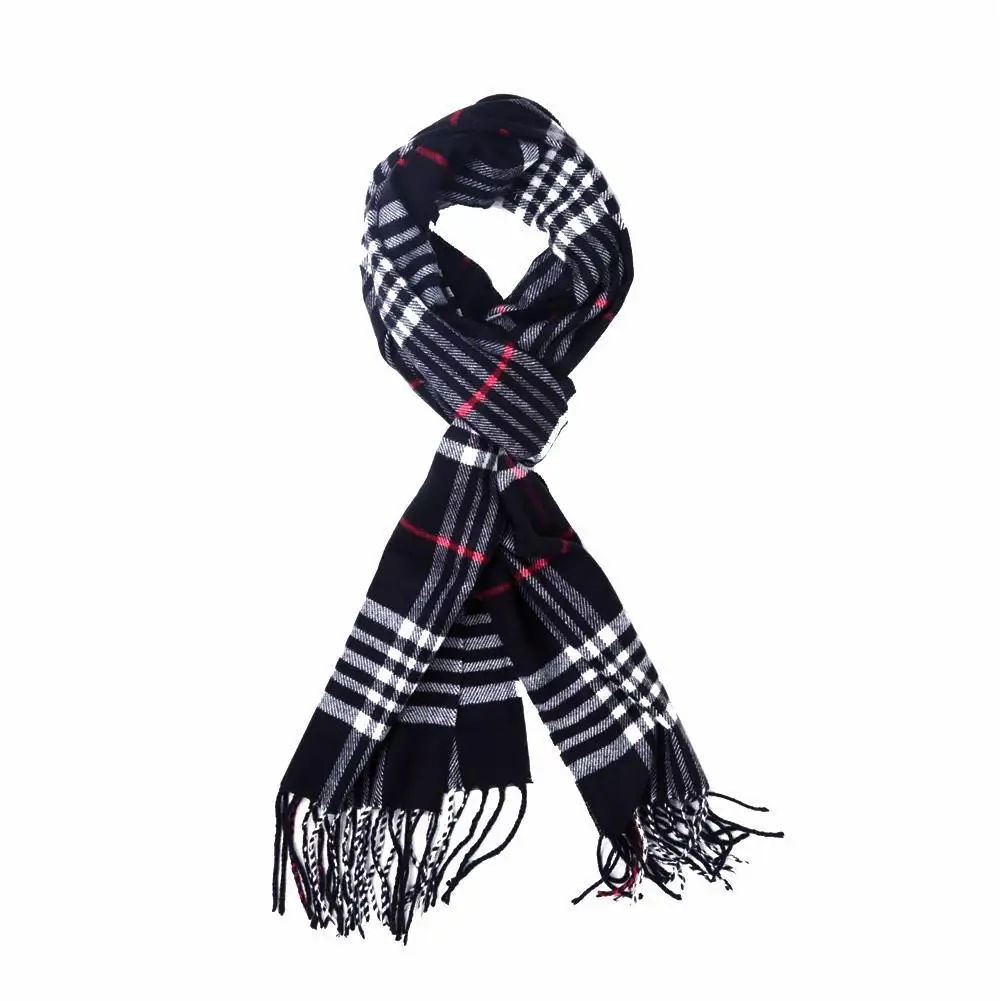 Vintage Plaid Scarf Winter Cashmere Soft Scarves Cold Proof Large Shawl Neck Warmer Wrap Blanket Shawl Scarf