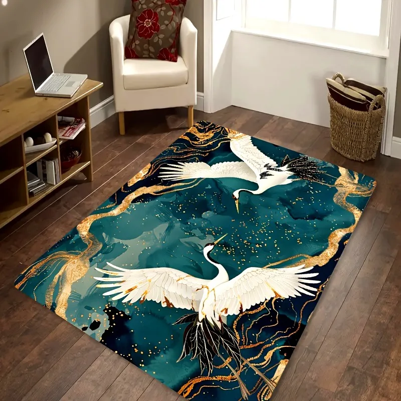 

1PC Crane Pattern Kitchen Rugs Non-Slip Home Door Mats Pop design Bathroom Rugs Bath Mat Carpet for Home Sink Laundry Decor