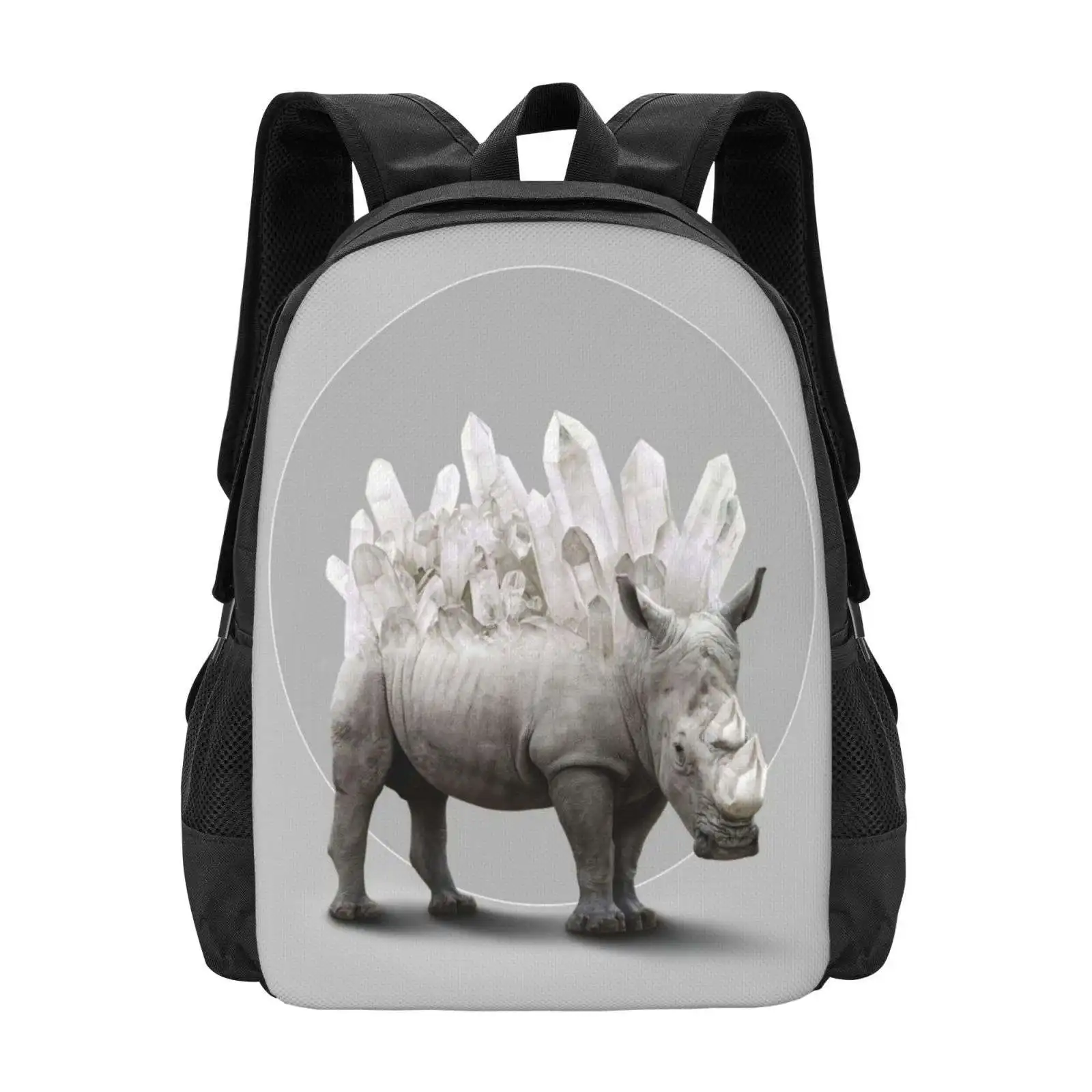 Orenda I Hot Sale Schoolbag Backpack Fashion Bags Rhino Quartz Crystals Spiritual Gangster Healing Energy Wildlife Animals