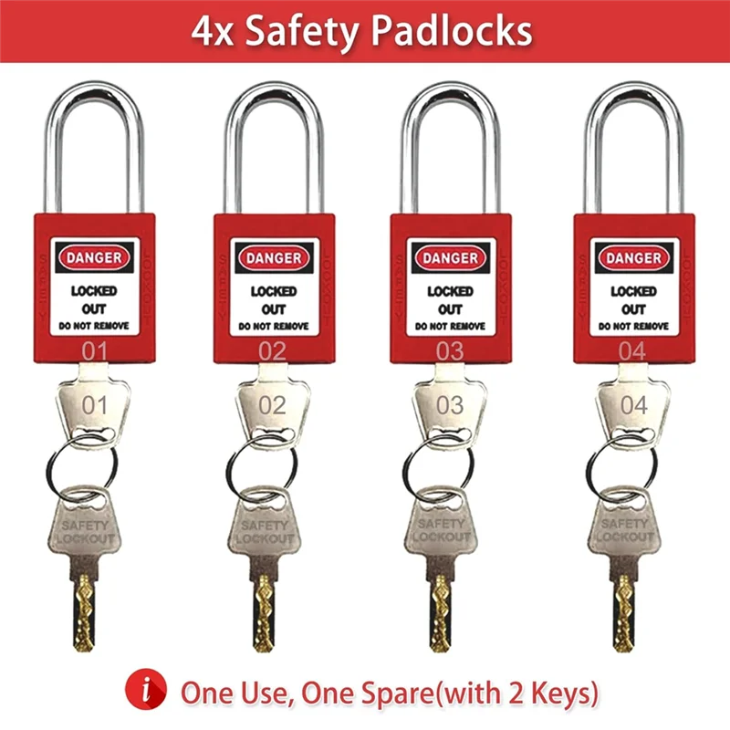 

35Pc Lotokit,Portable Lockout Tagout Electrical Kit For Industrial Lockout Devices, Professional Padlock Kit-A77Z