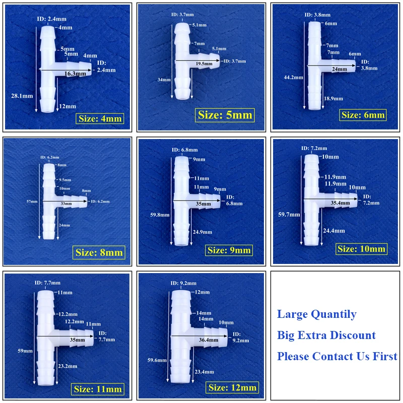 5 ~ 200 sztuk 4 ~ 13mm PE plastikowe Tee złącza zbiornik akwarium Adapter wąż do pompy powietrza Pagoda stawy nawadnianie ogrodu System złącze rurowe