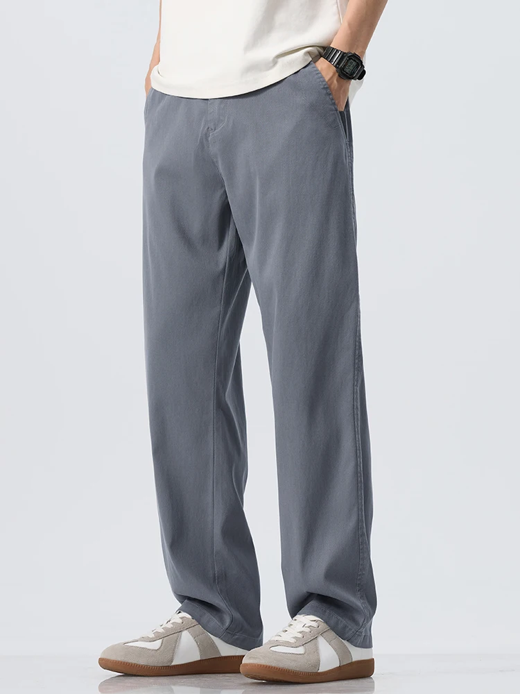 Lyocell Ultra-thin Ice Silk Trousers Men's Summer Loose Straight Cool Breathable Daily Sports Casual Trousers Fashion Korean - Image 6