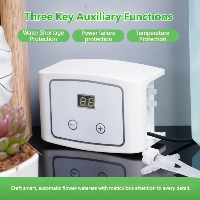 Humidity Sensing Automatic Watering Device Adjustable Drip Head 3 Protection Functions Smart Plant Waterer for Home Garden