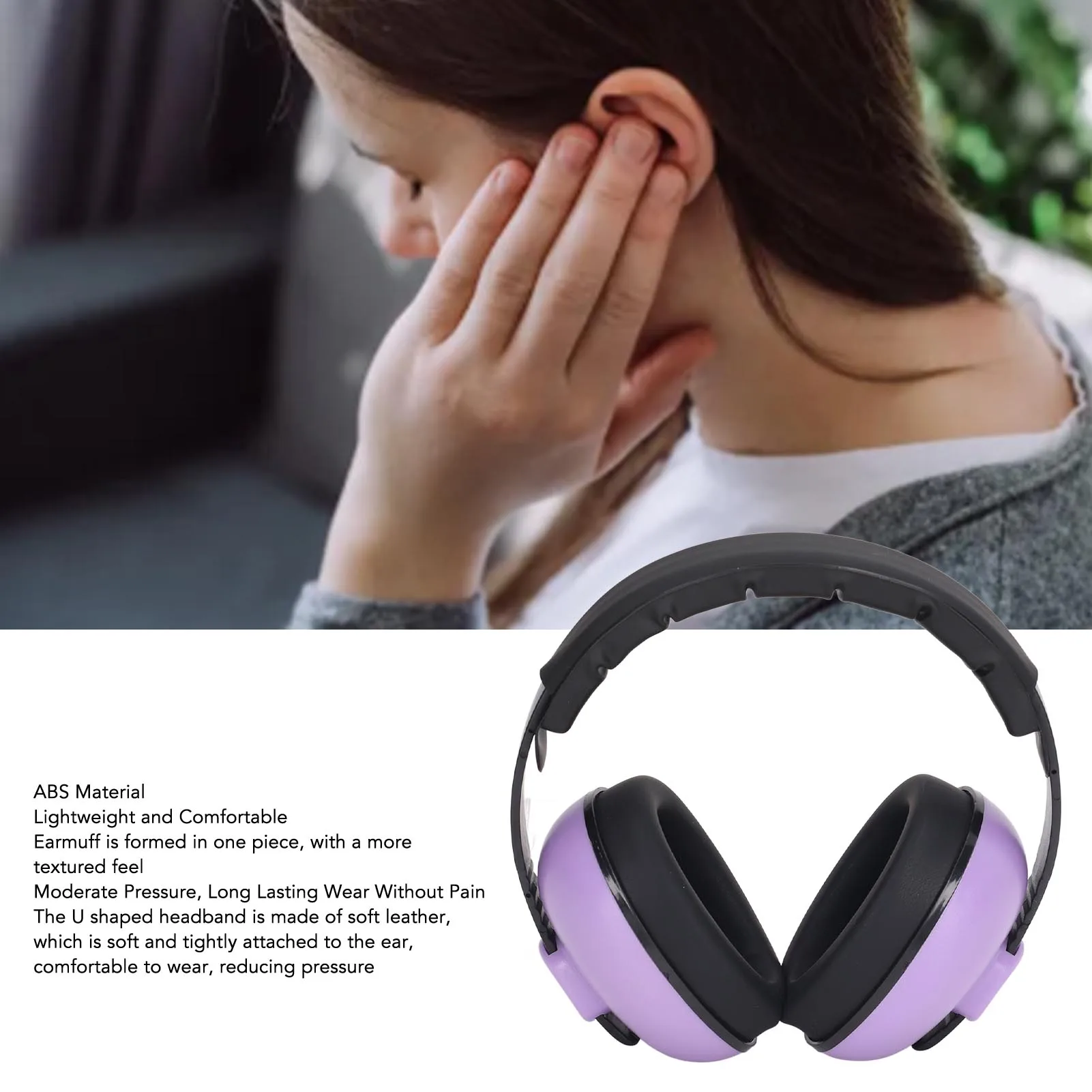 

ZK30 Noise Reducing Headphone NRR 31DB Sound Insulation Hearing Protection Comfortable Foldable Ear Muff Purple