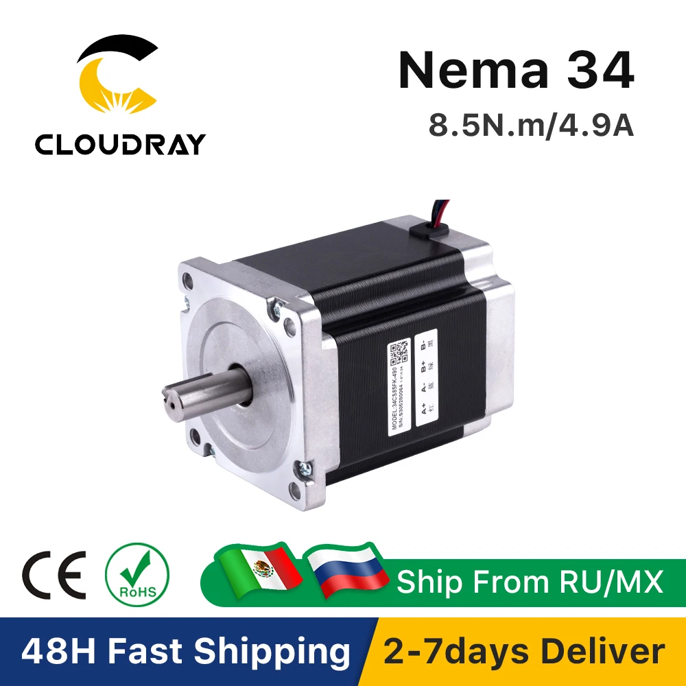 Nema 34 Stepper Motor para Fresadora de Gravação Cnc 4-lead High Torque 112 mm Phase 8.5n.m 4.9a 34cs85fk490