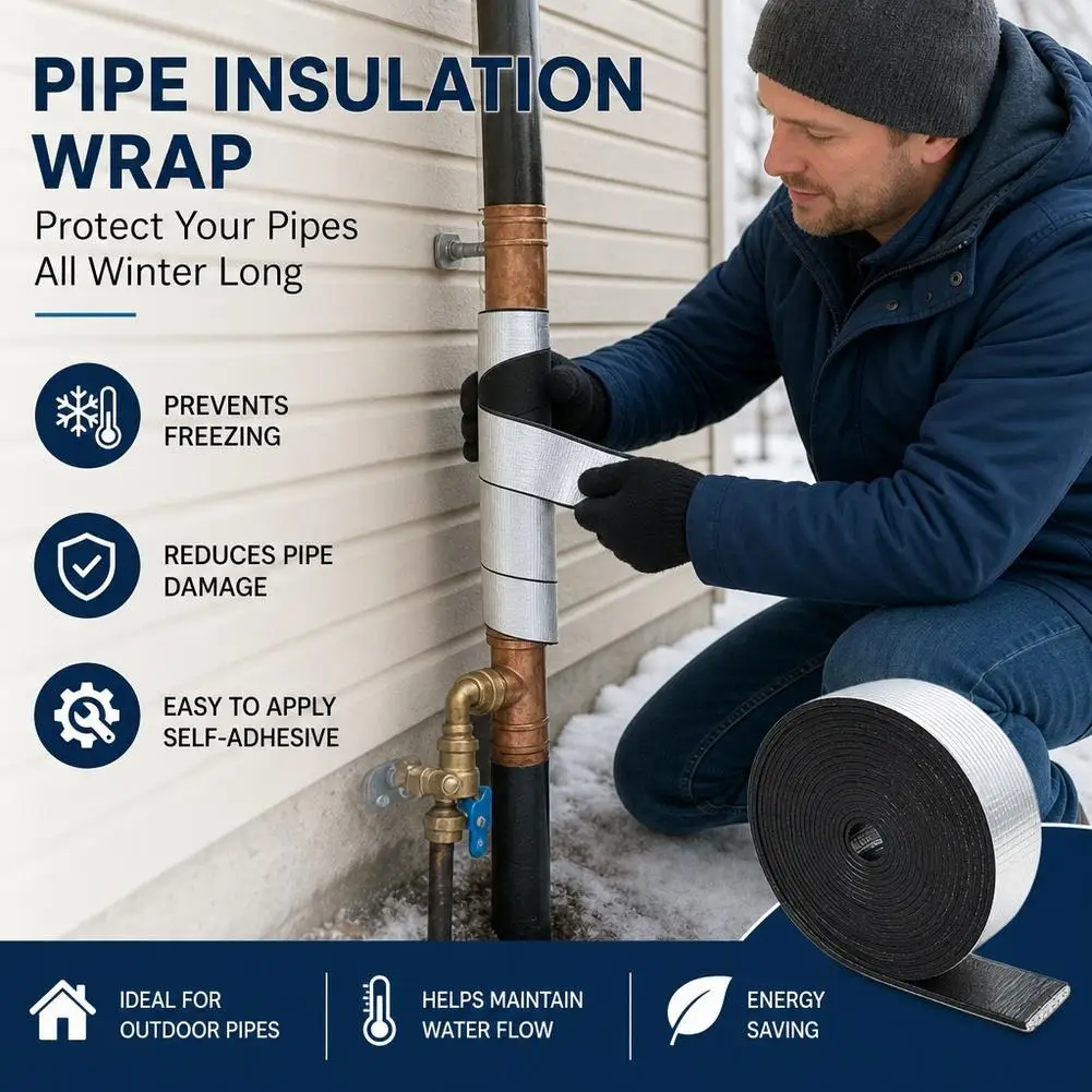 Pipe Insulation Foam Wrap Aluminum Foil Self-Adhesive Soundproof Rubber Foam For Water Pipes Auto ﻿