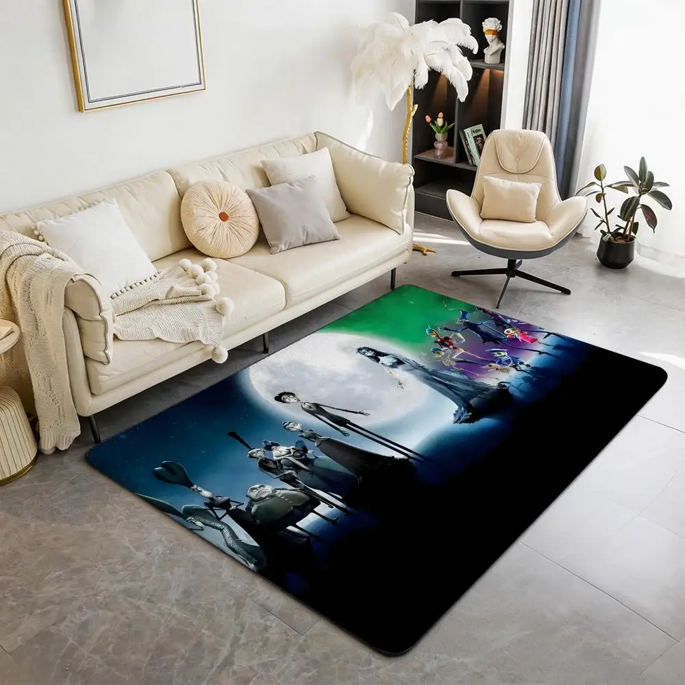 C-Corpse Bride Cartoon Floor Mat Eco - Flannel Doormat Non-Slip Odorless Indoor Floor Rug Soft Short Plush Home Mat
