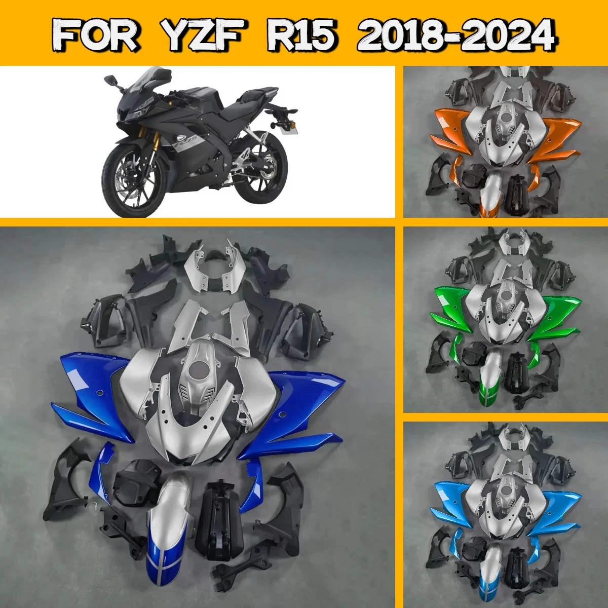 Aftermarket Fairings for 2018-2024 Yamaha YZF R15 Body Panels Plastic Injecton Fairing Kit Custom Style 18-24 YZFR15