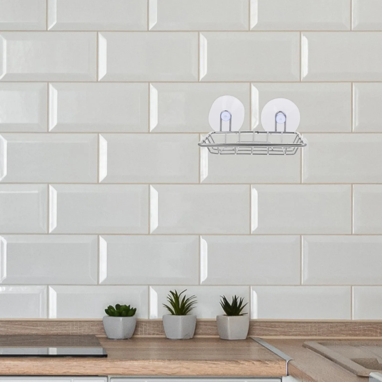 

Metal Creative Sponge Drain Rack Suction Cup Holder Kitchen Sink Rack Storage Sponge Holder Quick Drying Stainless Steel