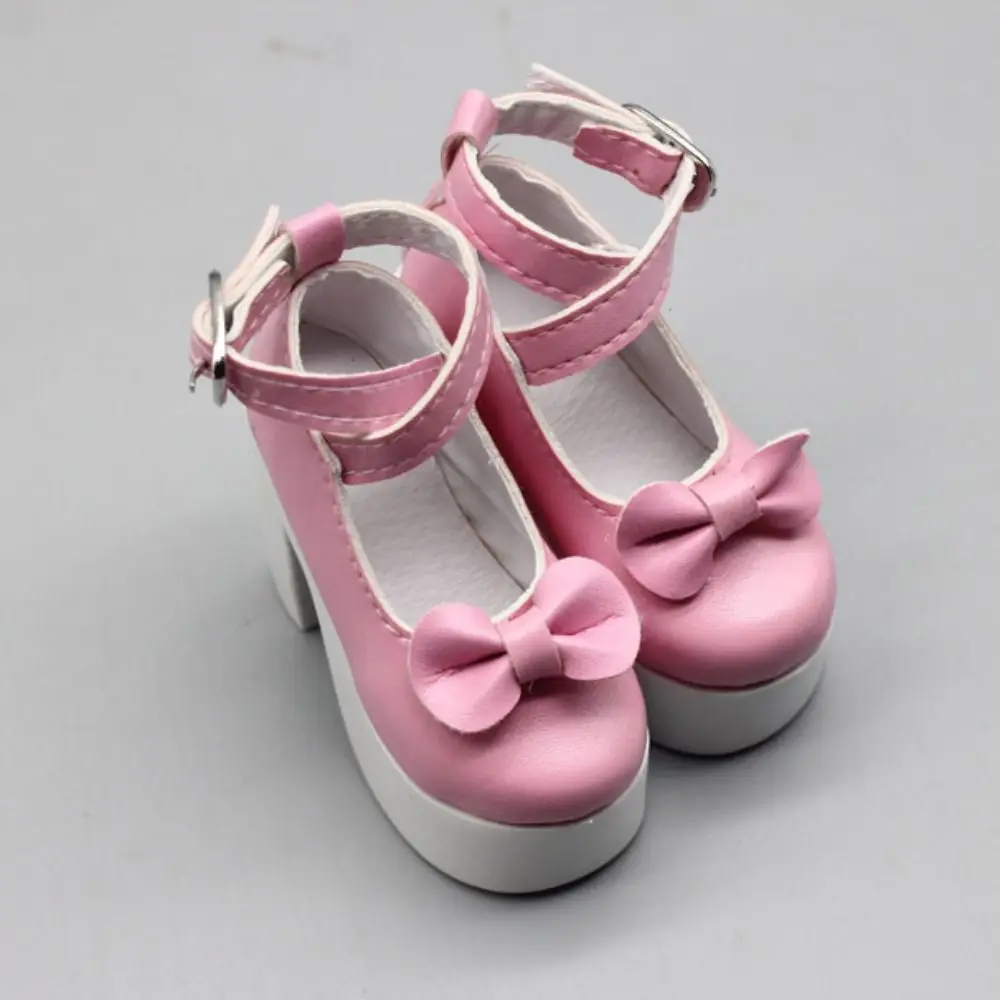 Kids Toy PU Leather 60cm Doll Shoes Causal Wear Princess Bowknot Doll High Heel Shoes 7.8CM Doll Boots 1/3 Doll Shoes Girls Gift