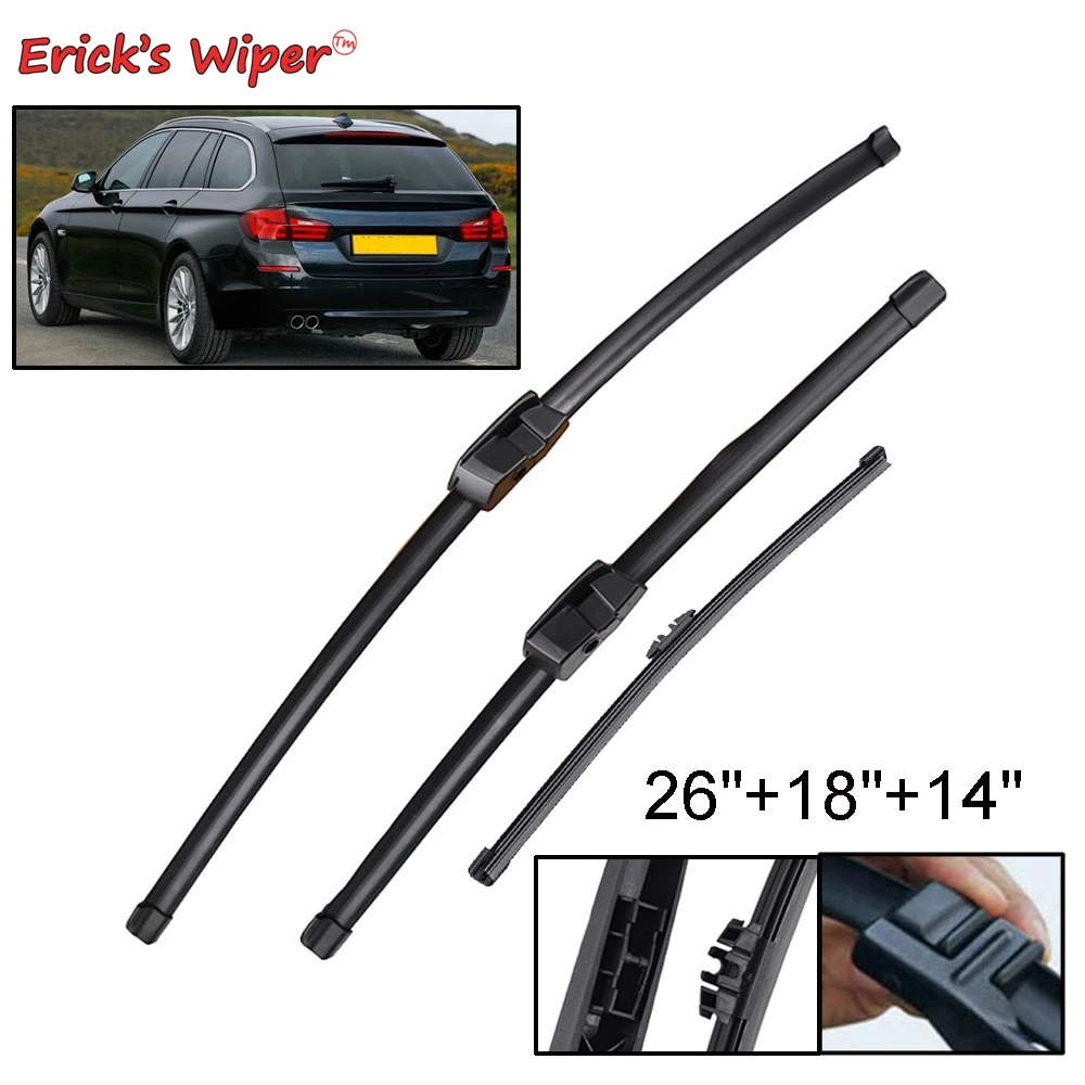 Erick\'s Wiper LHD Front & Rear Wiper Blades Set For BMW 5 Series F11 2010 - 2016 Windshield Windscreen Window Brushes 26\