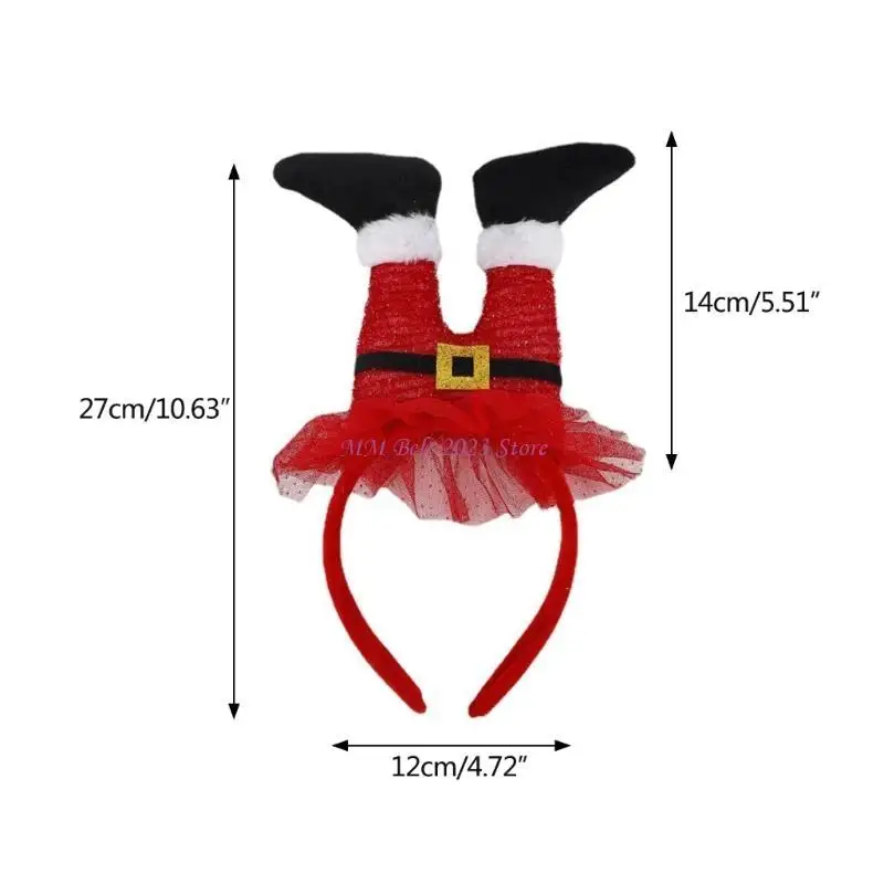 49ME świąteczne opaski Led Light opaska na nogę świętego mikołaja dzieci dorosłe nakrycia głowy ozdoby świąteczne artykuły do